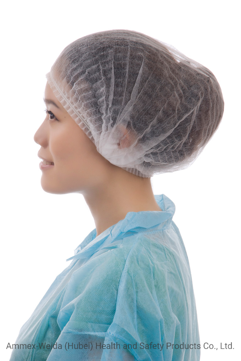 One-Time Using Double Elastic Head Cover by Soft Non-Woven Material Prevent Dust and Breathable Mob Cap
