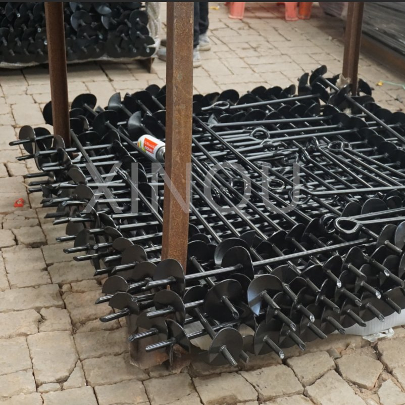 Power Coated Pole Steel Earth Screw Ground Anchor