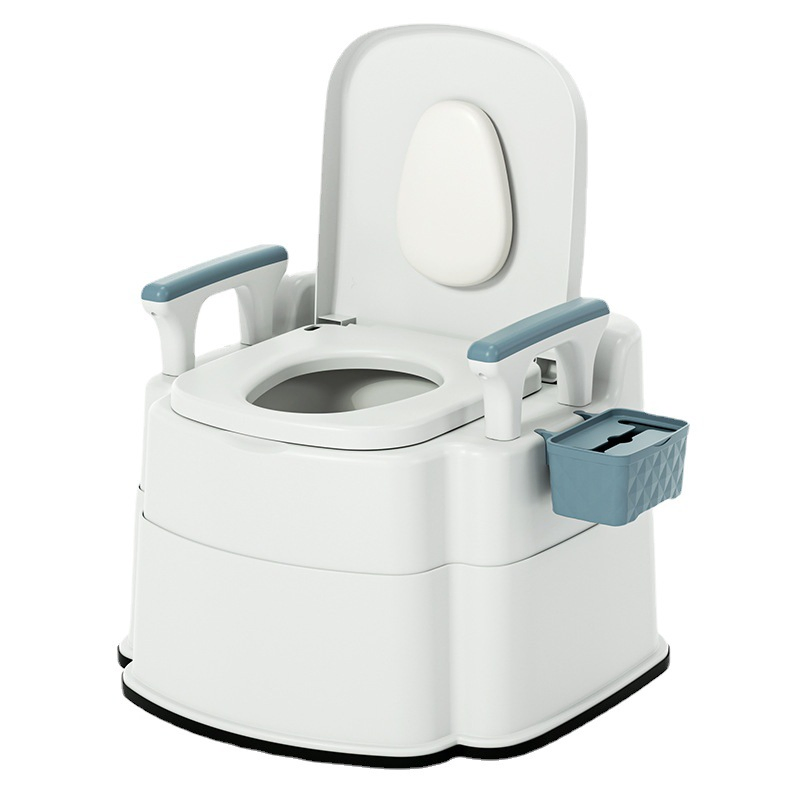 Foldable Plastic Portable Toilet Simple Household Indoor Detachable Inner Bucket Removable Toilet Paper Holder Toilet