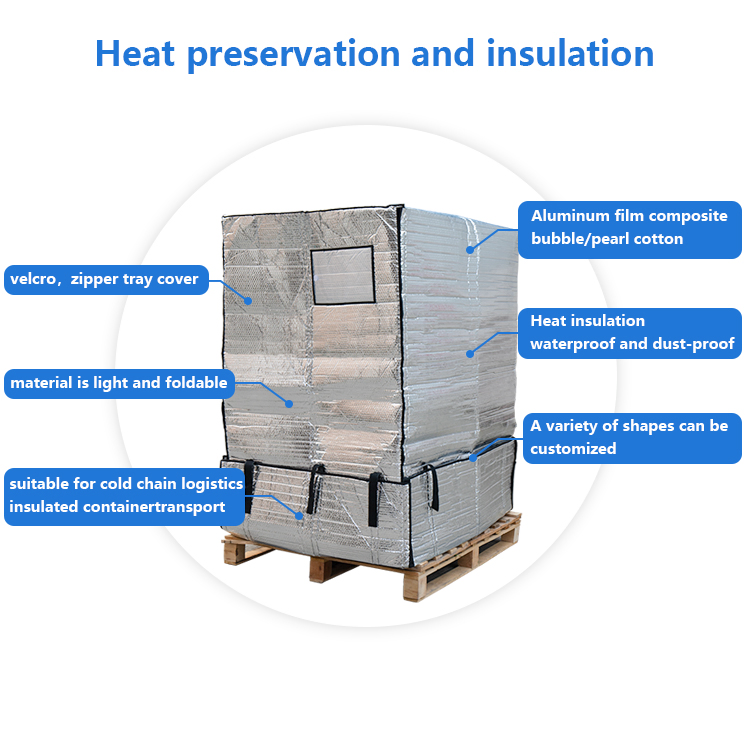 Insulated Pallet Cover Lightweight Aluminum Film Waterproof for The Cold Chain Transportation