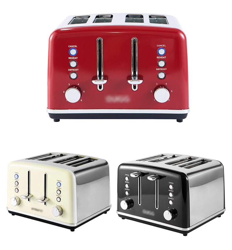 High-Quality 4-Slice Toaster Stainless Steel 6-Speed Home Breakfast Sandwich Maker Toaster