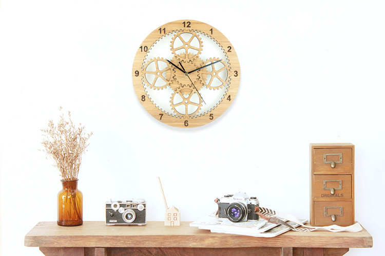Bamboo Wall Clock Nordic Minimalist Mute Solid Wood Clock