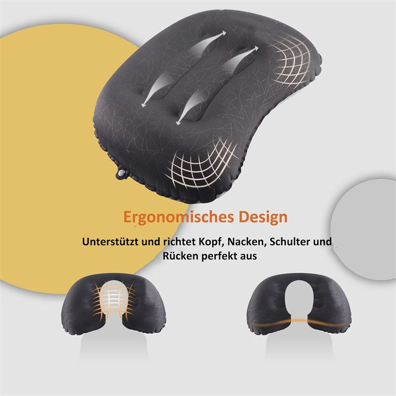 Waterproof Comfortable Portable Outdoor Emergency Inflatable Pillow Affordable Prices Ergonomic Solid Multifunctional Air Pillows Black Lightweight