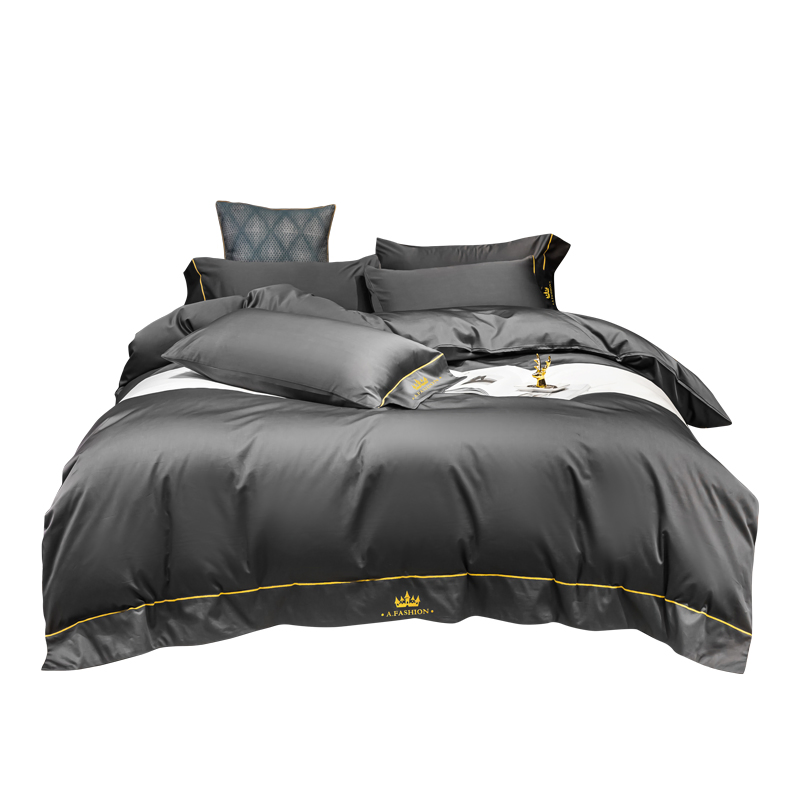 Satin Pillow Case Cotton Bedding Hotel Bedsheet Bed Cover