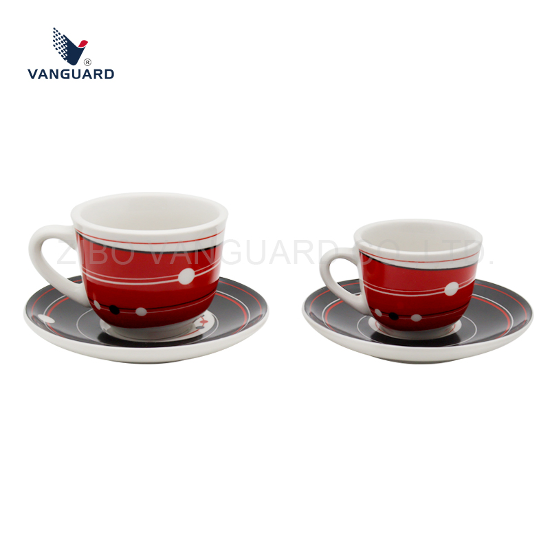 Чашка с блюдцем керамическая белая под логотип