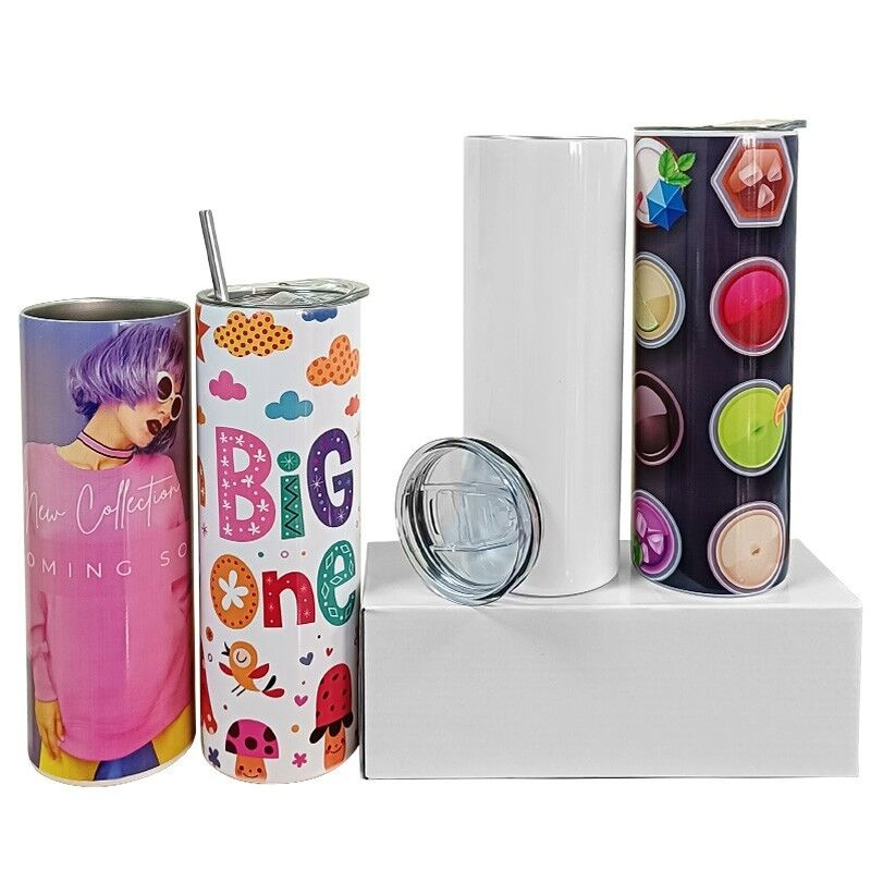 20oz Double Walled Vacuum Insulated Skinny Blank Sublimation Straight Tumbler