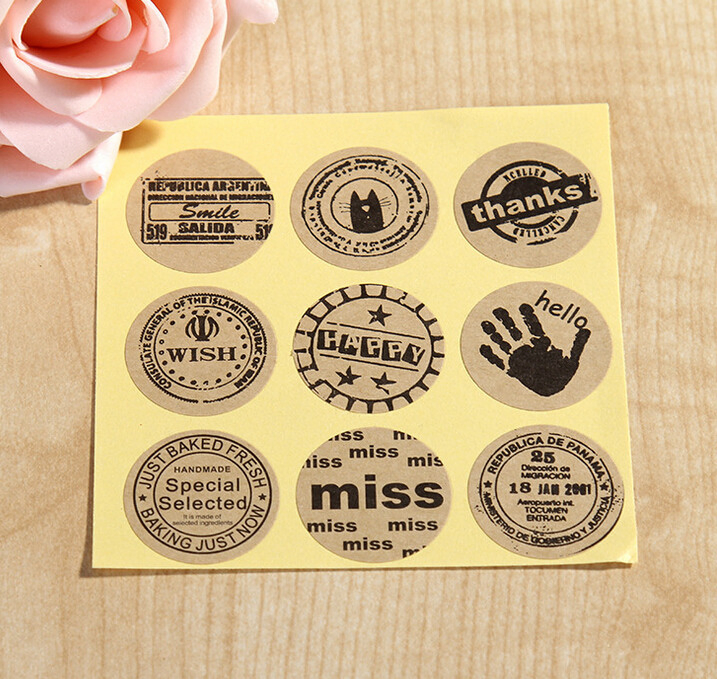Brown Kraft Paper Seal Stickers