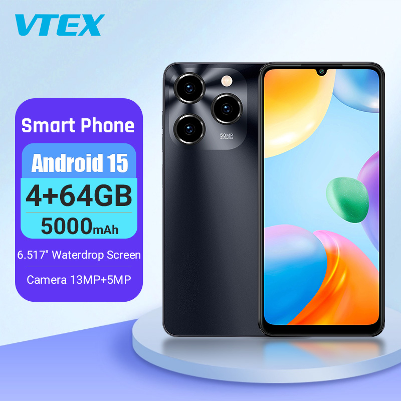 Смартфон Android 15, 6.56", 4/128 ГБ, 5000 мАч, 13 МП камера