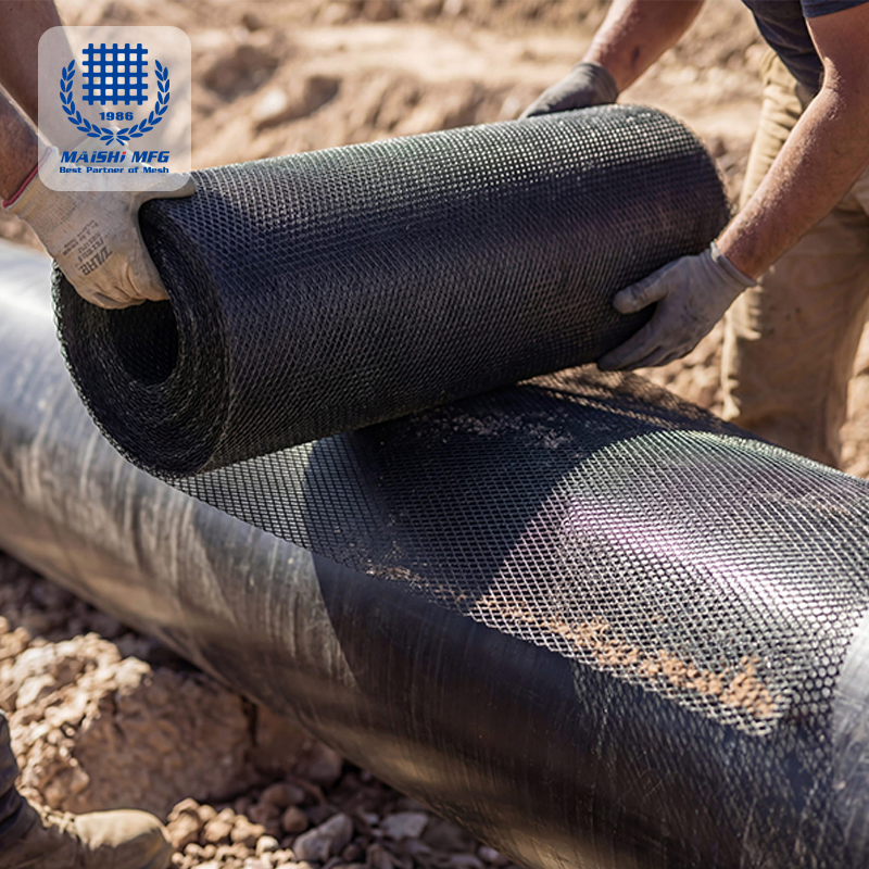 Double Layer High-Tensile HDPE Rock Guard Mesh for Deep Burial Pipelines