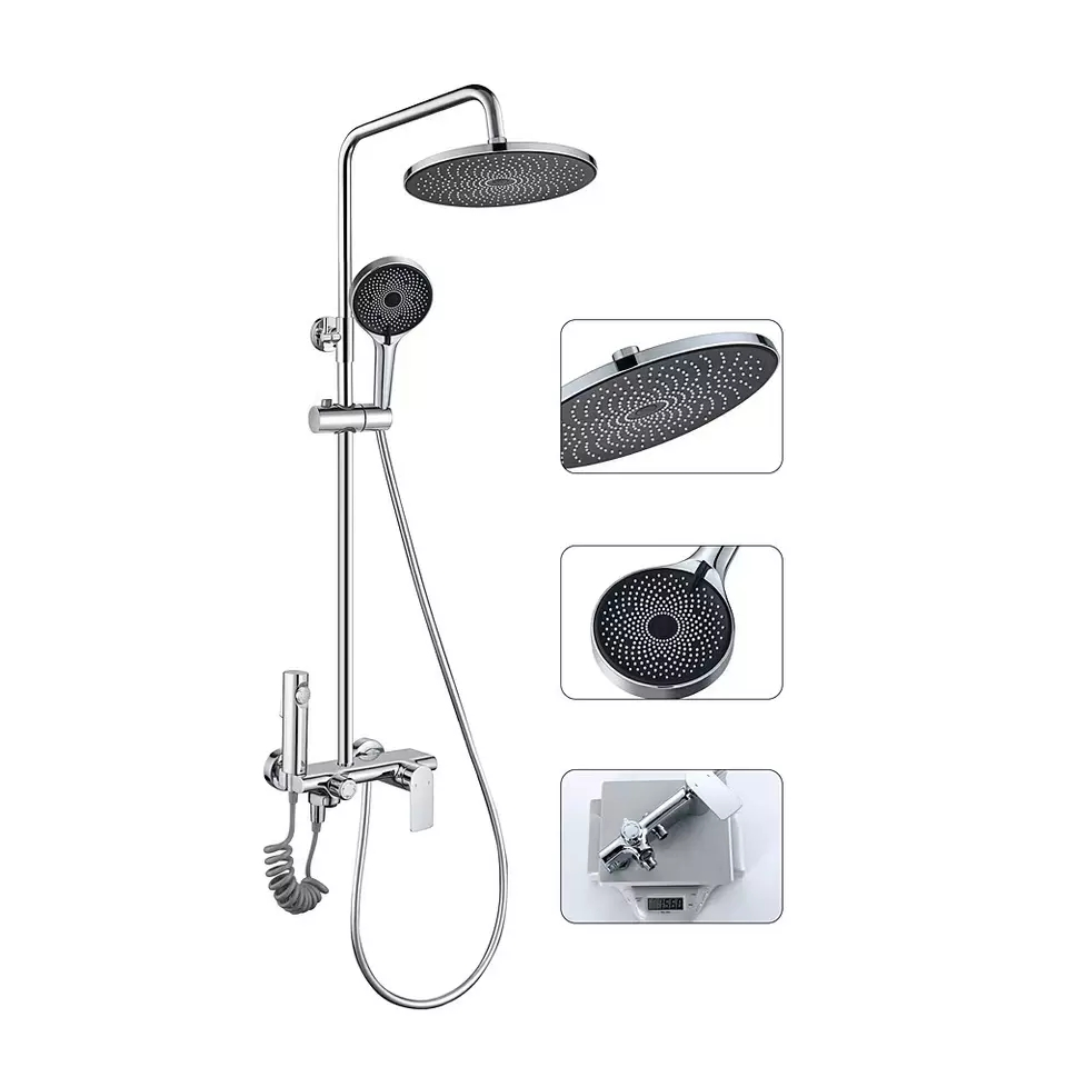 Amazon Hot Selling Shower Set Brass Chrome Star Sky Pressurized Shower