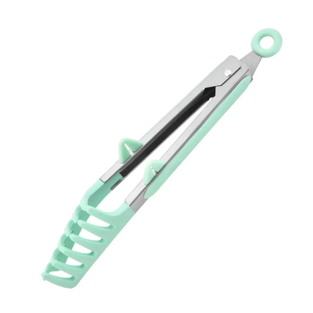 4 Pieces 10 Inch Silicone Tongs for Cooking with Silicone Tip and Stand Wbb26418