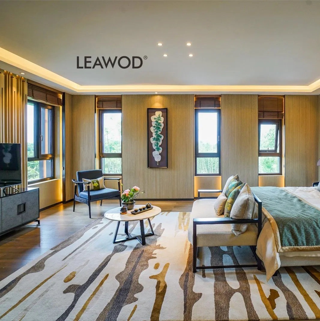 Customized Tempered Glass Aluminum Imported Wood Casement Window for Home Villa