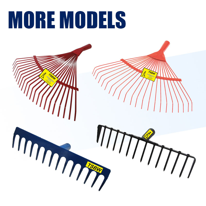 Long Steel Handle Garden Farming Farming Metal Tools Lawn Leaf Rake