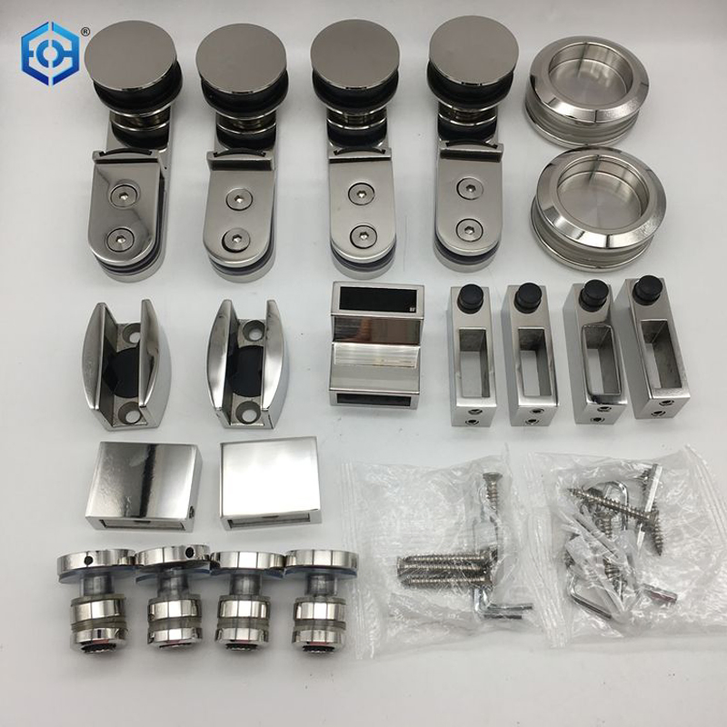 Chrome Stainless Steel 180 Degree bathroom Sliding Shower Door Fitting