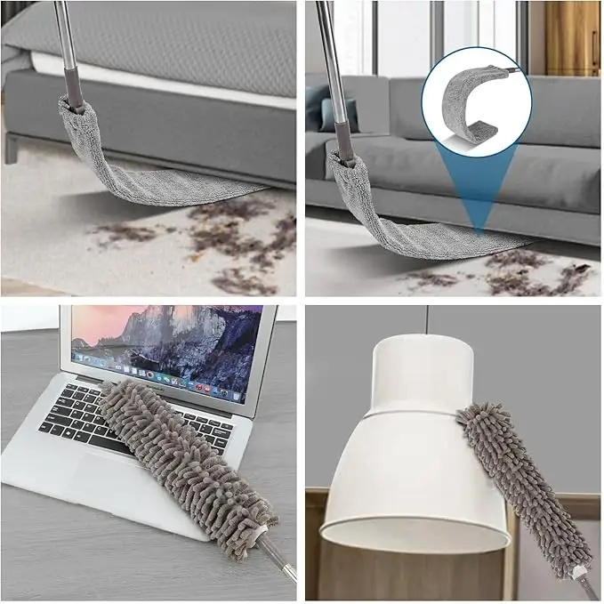 Smart Home Items High Ceiling Duster Kits High Reach Microfiber Feather Ceiling Fan Duster Cleaner Set, 4pack