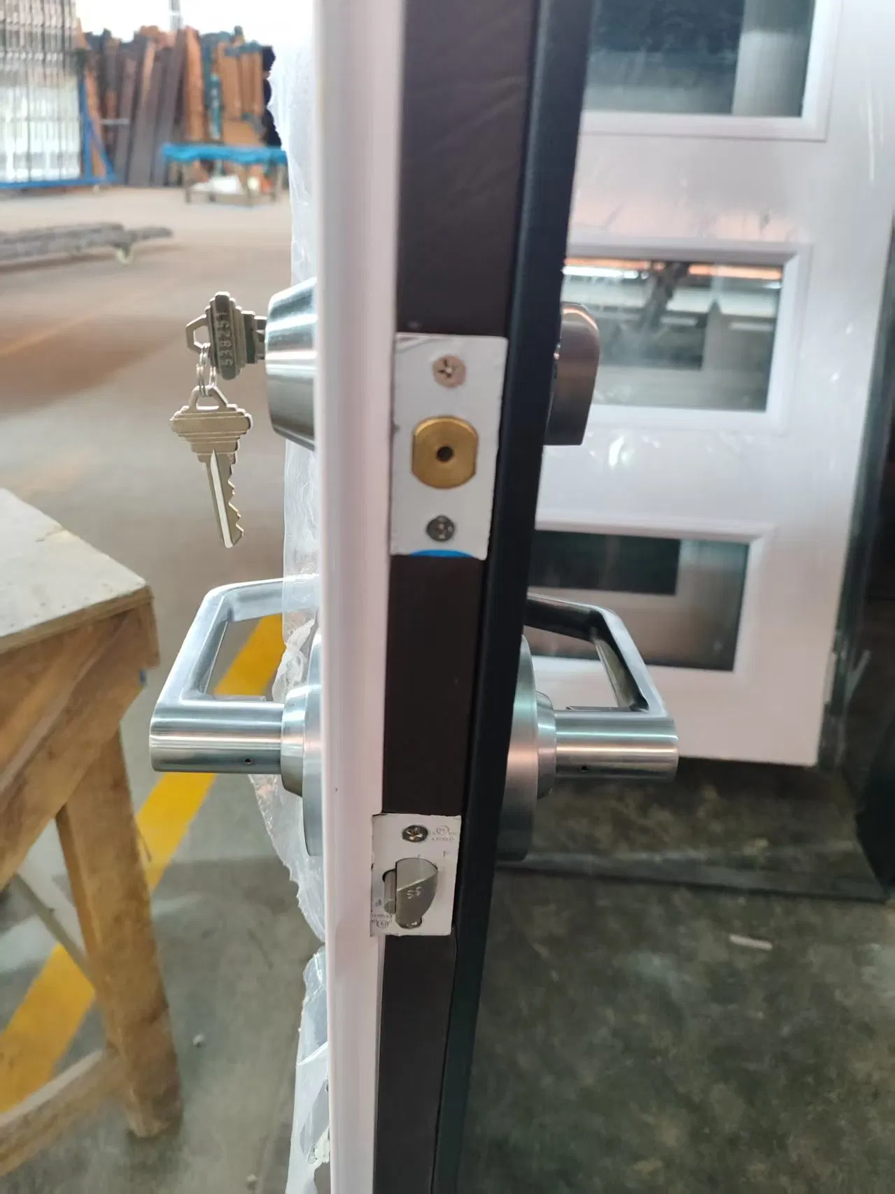 4-Lite UL Fireproof Steel Glass Single Entry Door