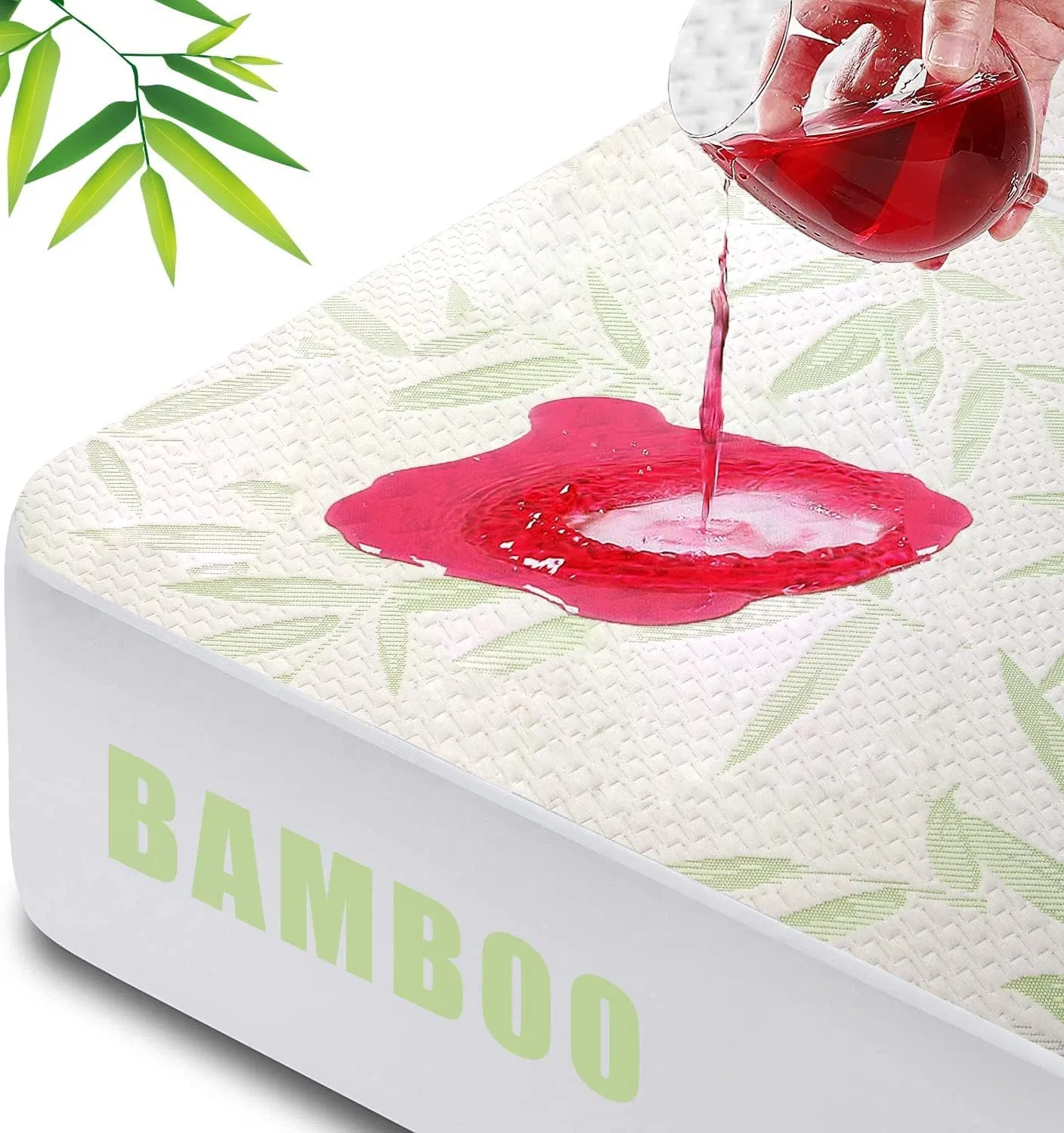 Printed Bamboo Mattress Protector Waterproof Mattress Cover