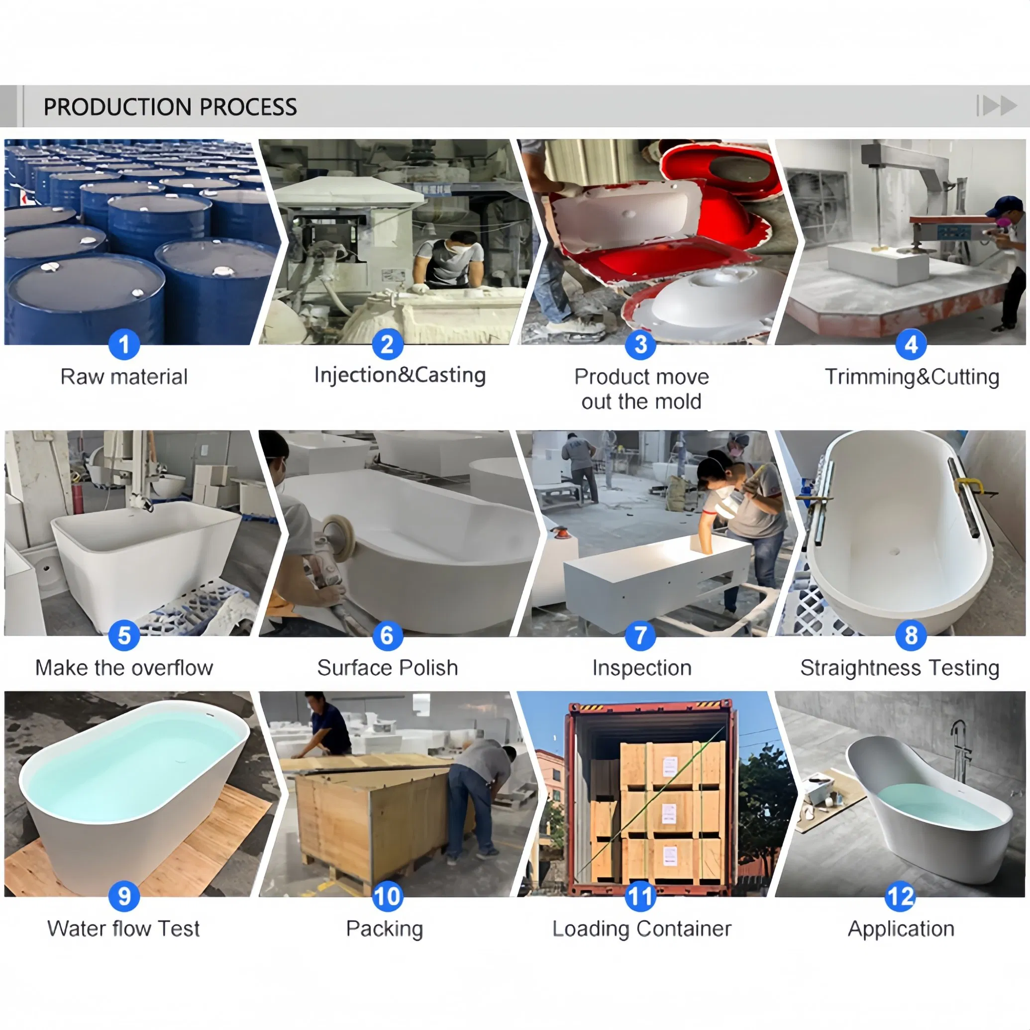 Oval Portable Bathtub for Adults Shower White Stone Freestanding Bathtub BS-8635