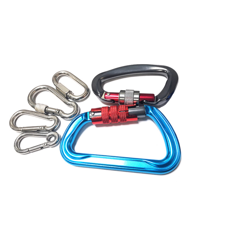 Stainless Steel Snap Hook Carabiner 5#, Climbing Button Carabiner
