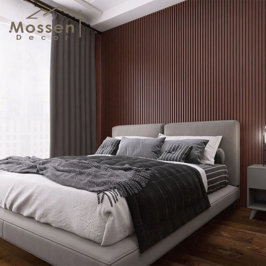 Wholesale 148X14X3000mm PVC Panel Fireproof Wood Grain Fluted WPC Wall Panel