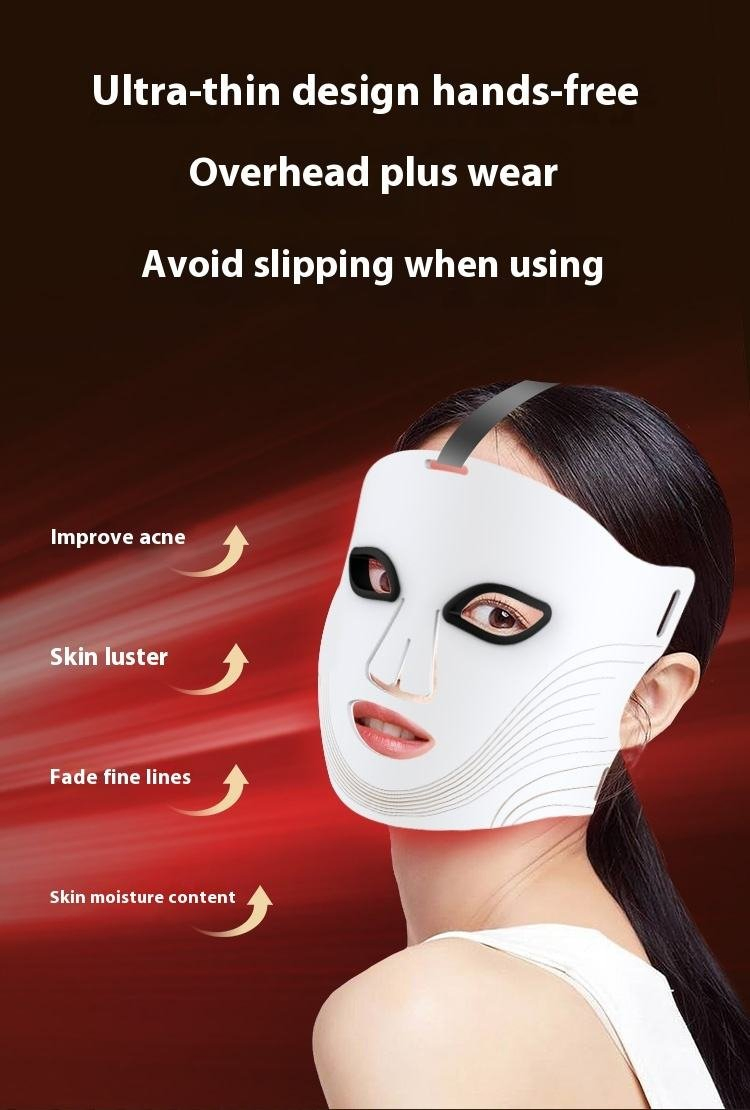 LED Mask Face Light Therapy LED Photons Silicon Red Infrared Facial Mask