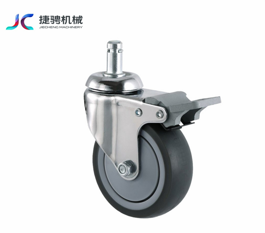 TPR Stainless Steel Casters, Nylon Universal Wheels, Silent, Wear-Resistant, Waterproof and Rust-Proof