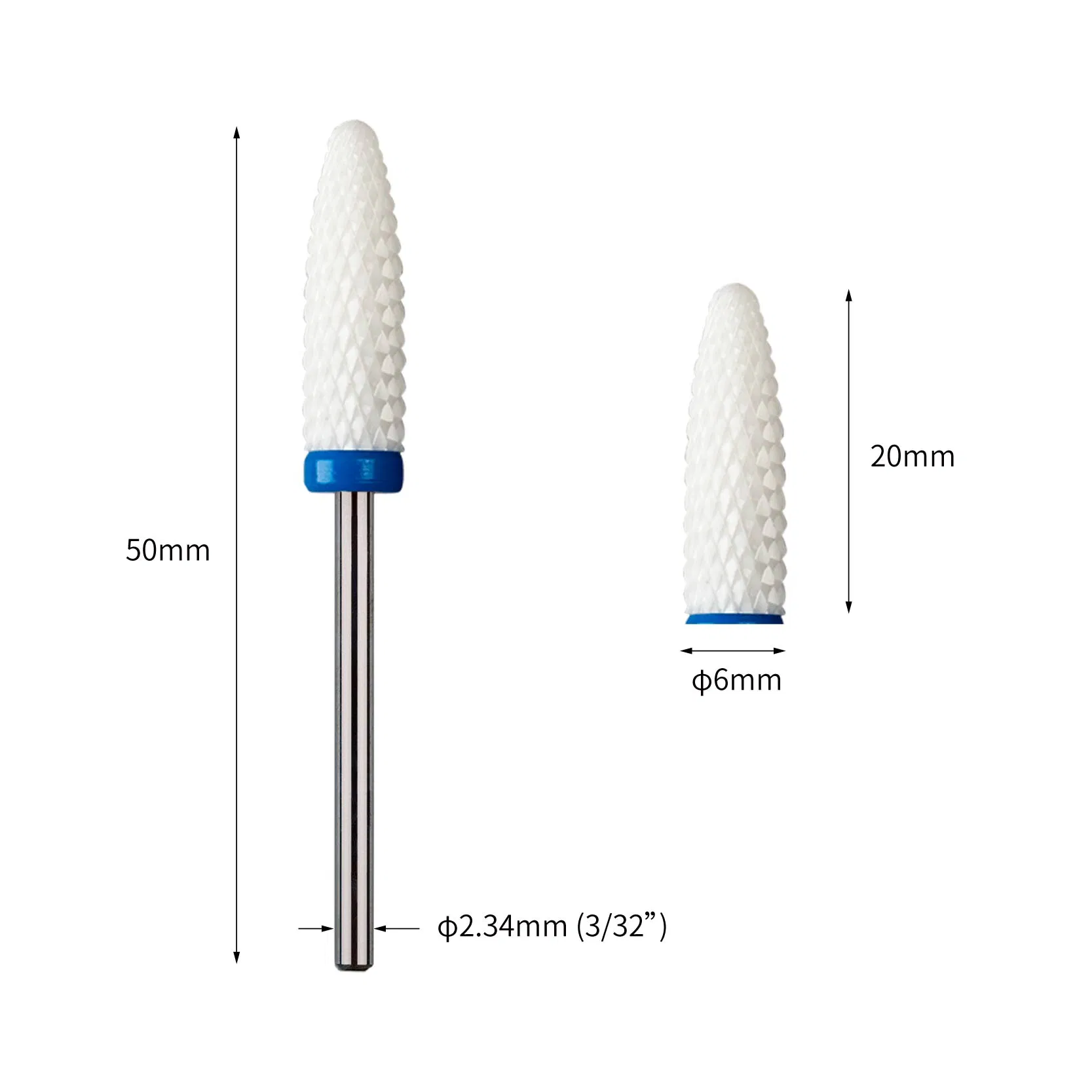 Long Flame Rocket Ceramic Manicure Nail Polish Cleaning Rotary Burr