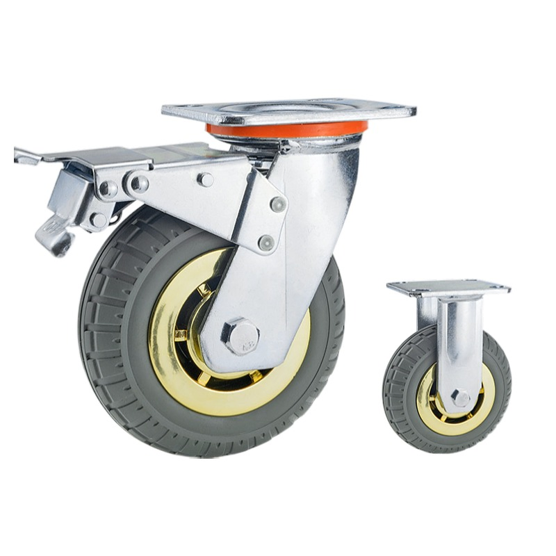 300kg High Quality Heavy Duty Golden Caster Wheel with Brake