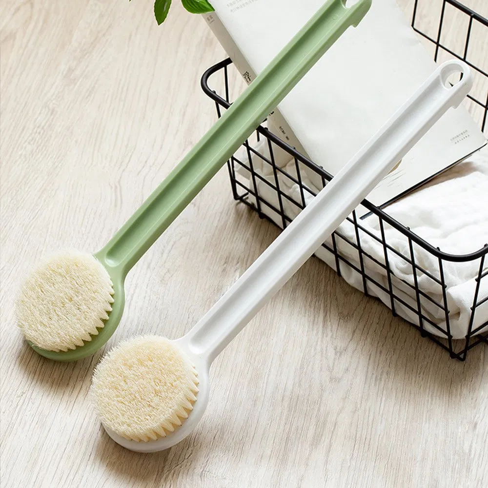 Factory Price Plastic Handle Rectangle Body Scrub Cleaning Brush with Long Handle and Soft Bristles