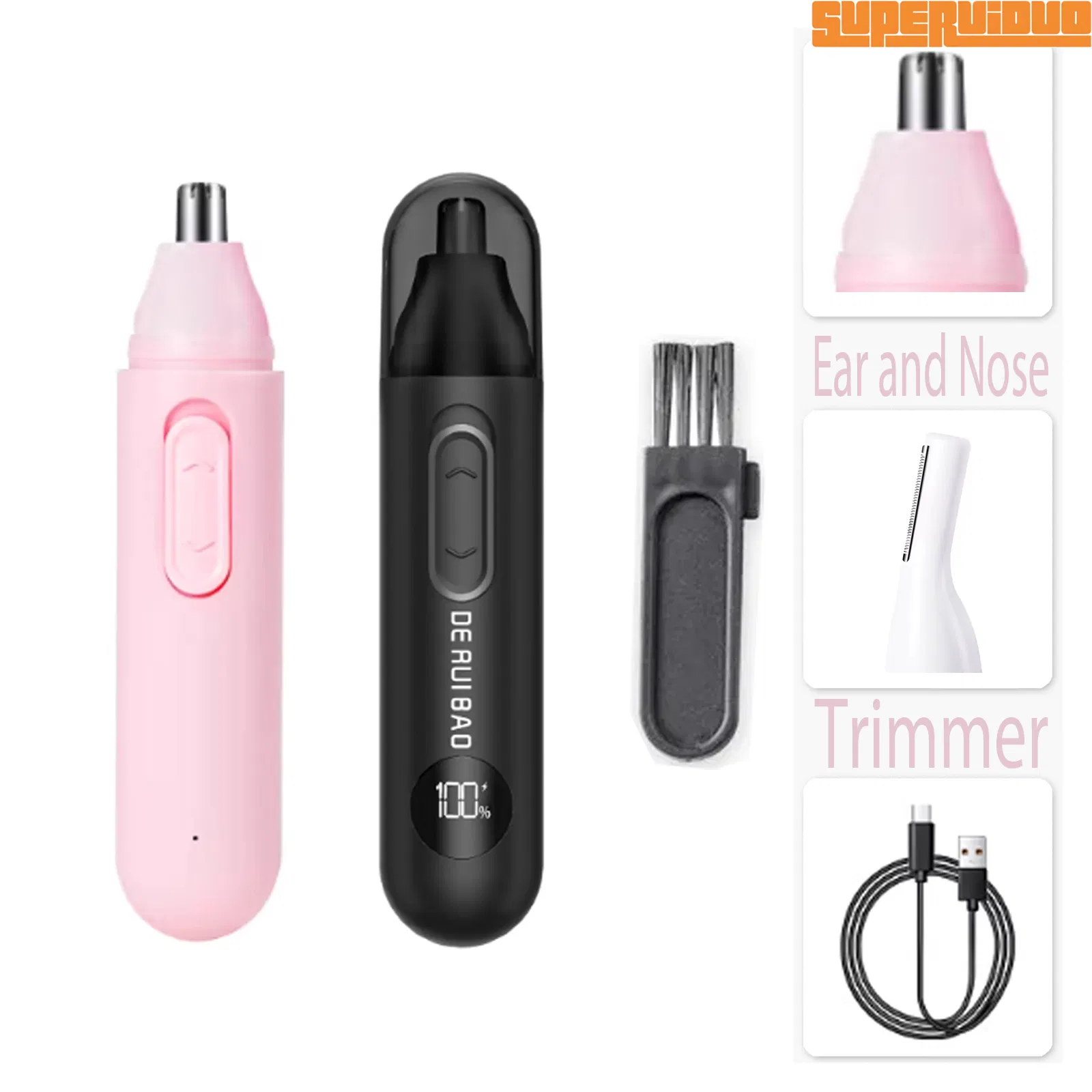 Advanced Facial Hair Capture Tech Ear and Nose Trimmer