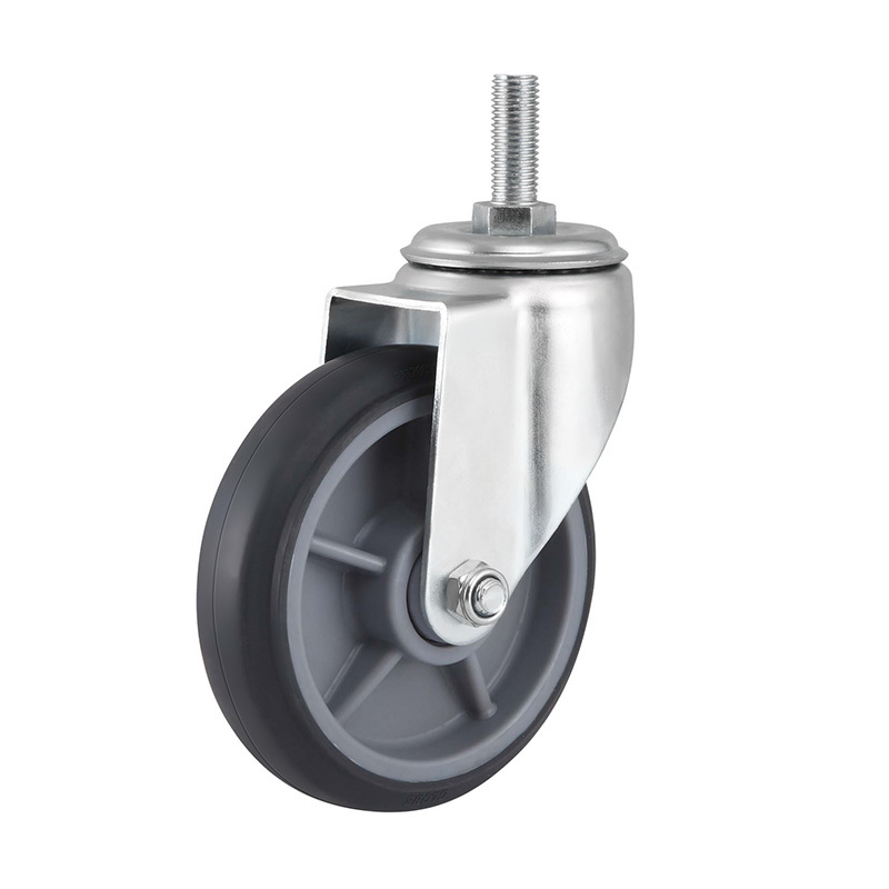 Globe Furniture Wheels Threaded Stem Industrial TPR Casters Wheels for Leg Facilities