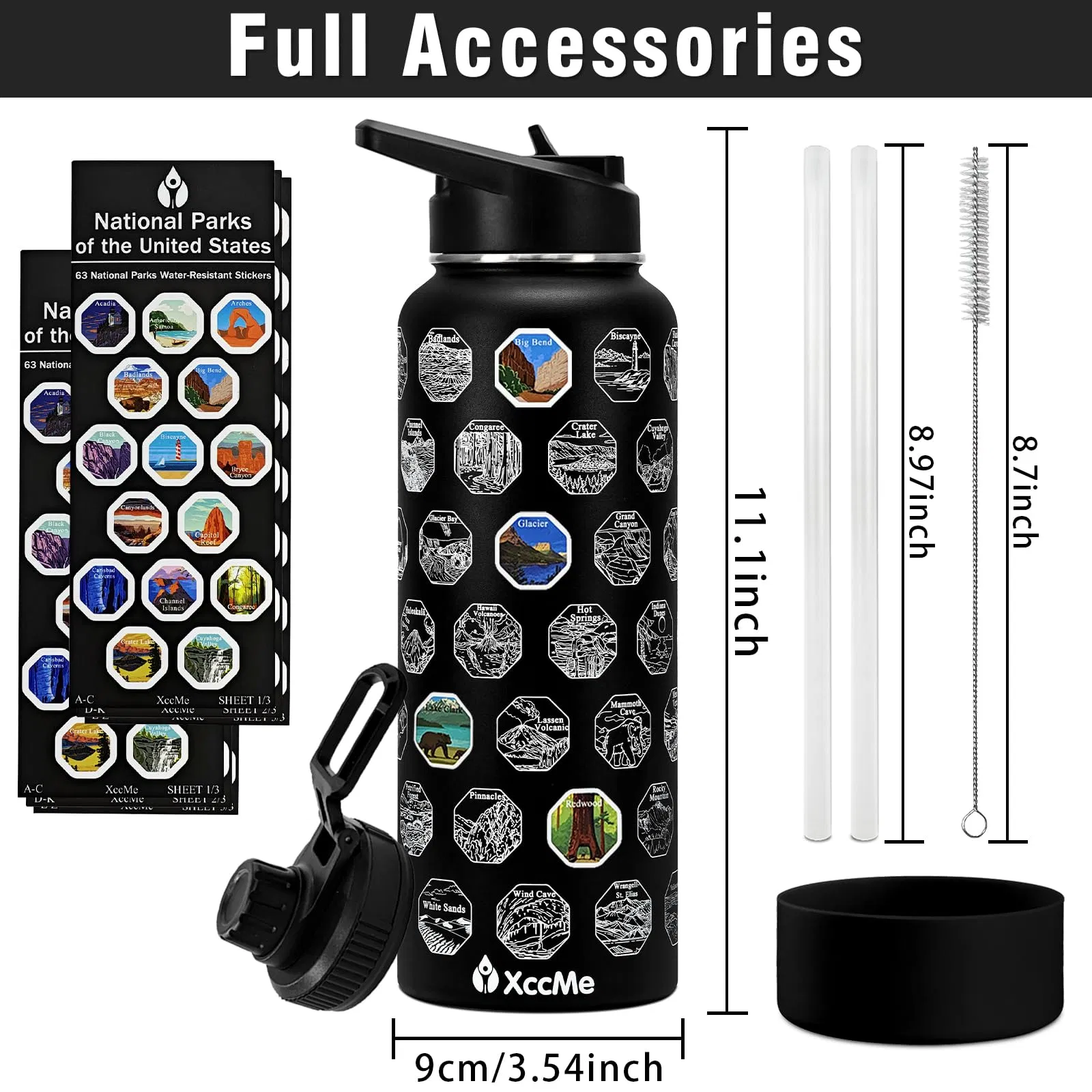 New Arrival Custom Stainless Steel Water Bottle with Lid Full Body Laser Printed with Sticker Box Stainless Steel Water Bottle