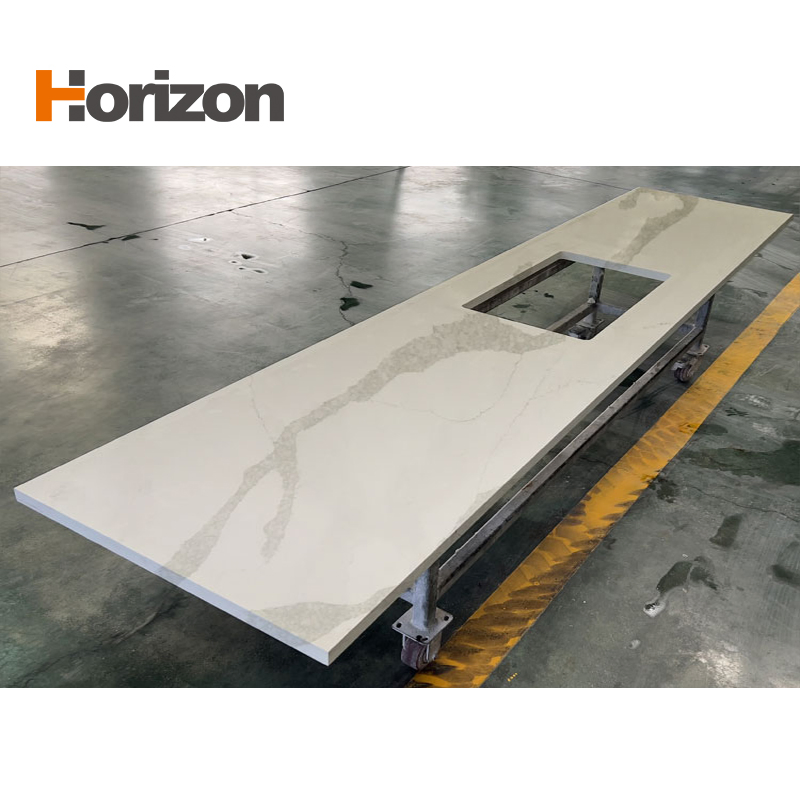 2025 Horizon Grey Base Calacatta Quartz Stone Slab