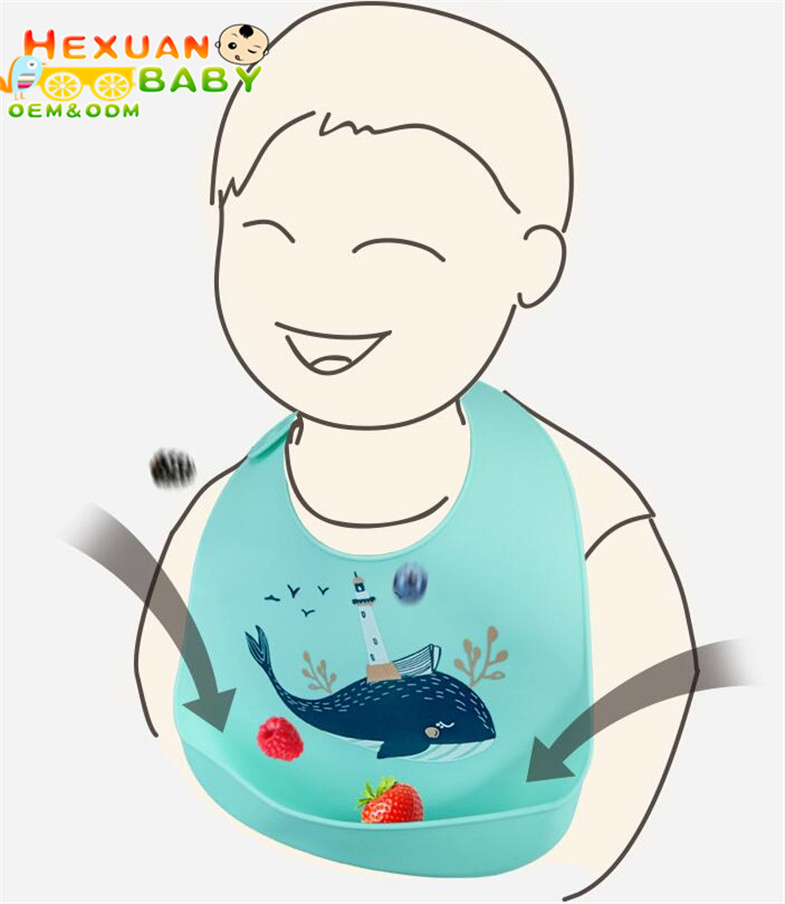 Many Design Soft Waterproof Baby Bowl Set Kids Silicone Placemats with Snap Button Closure Washable Baby Bibs with Pocket