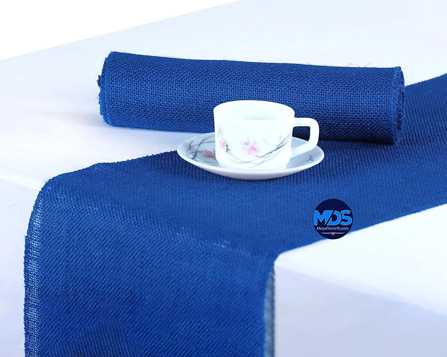 Royal Blue Home Decor Jute Burlap Table Runner