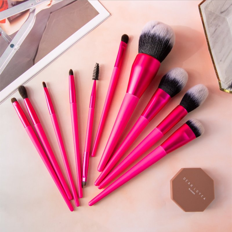 Makeup Brush Set 10PCS Red Hot Selling Custom Logo Soft Vegan Cruelty Free Cosmetic Brush