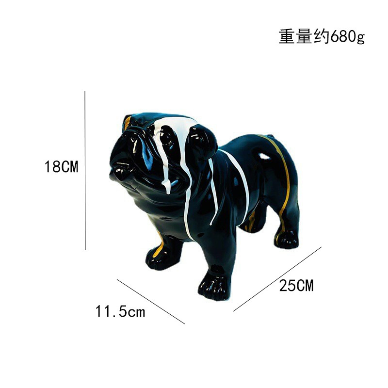 Colorful Bulldog Sculpture for Standing Figurines Art Ornament Wbb27618