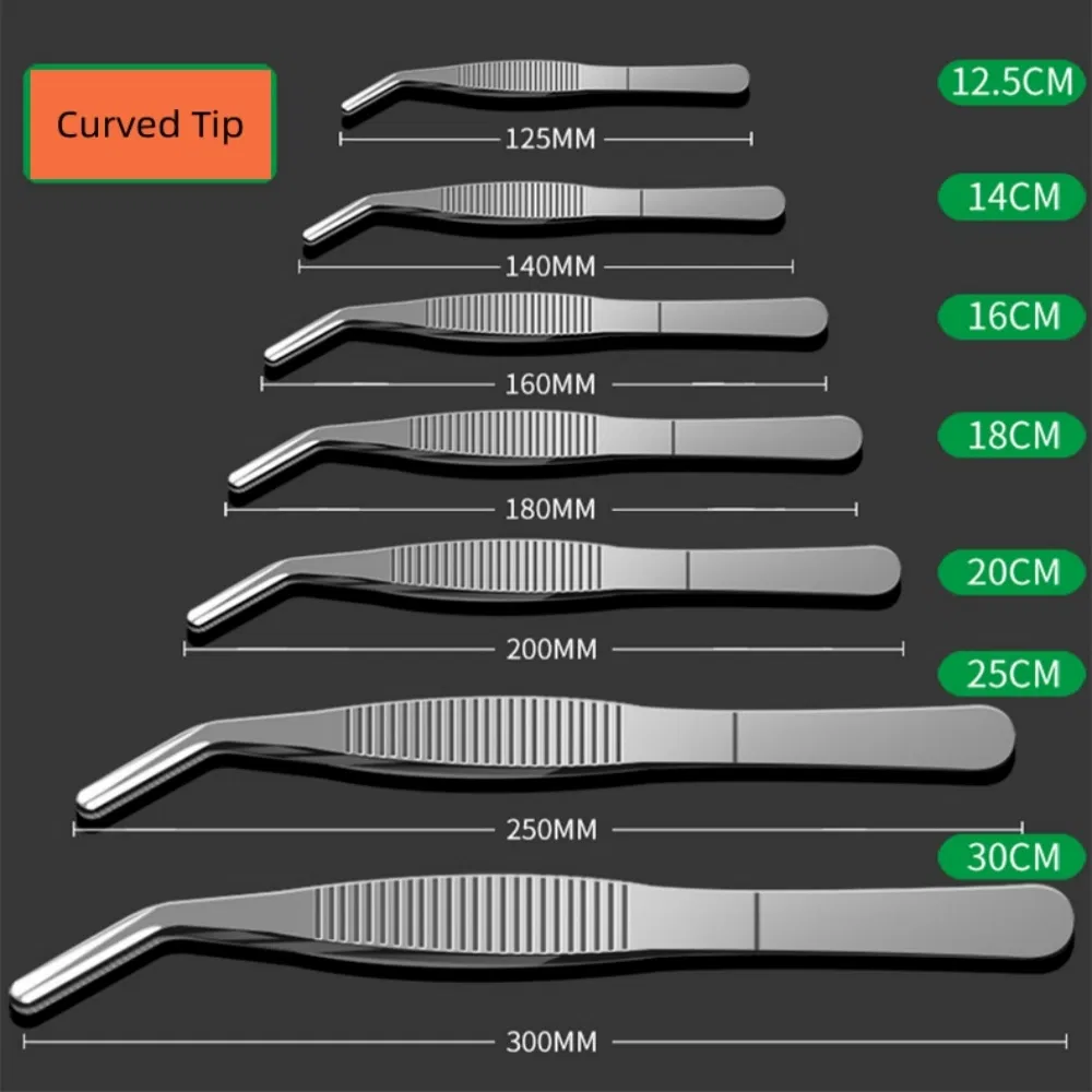 High-Quality Anti-Slip Straight Curved Versatile Metal DIY Tweezers with Teeth