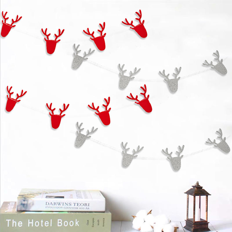 Custom Merry Christmas Deer Bunting Flags for Wholesale Orders