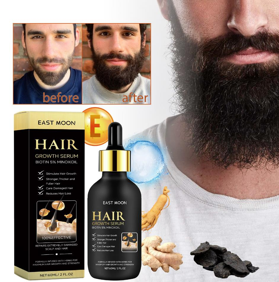 Online Wholesale and Retail Beard Hair Scalp Care Treatment Organic Biotin Regrowth Oil Serum Growing Hair Beard Growth Serum for Men