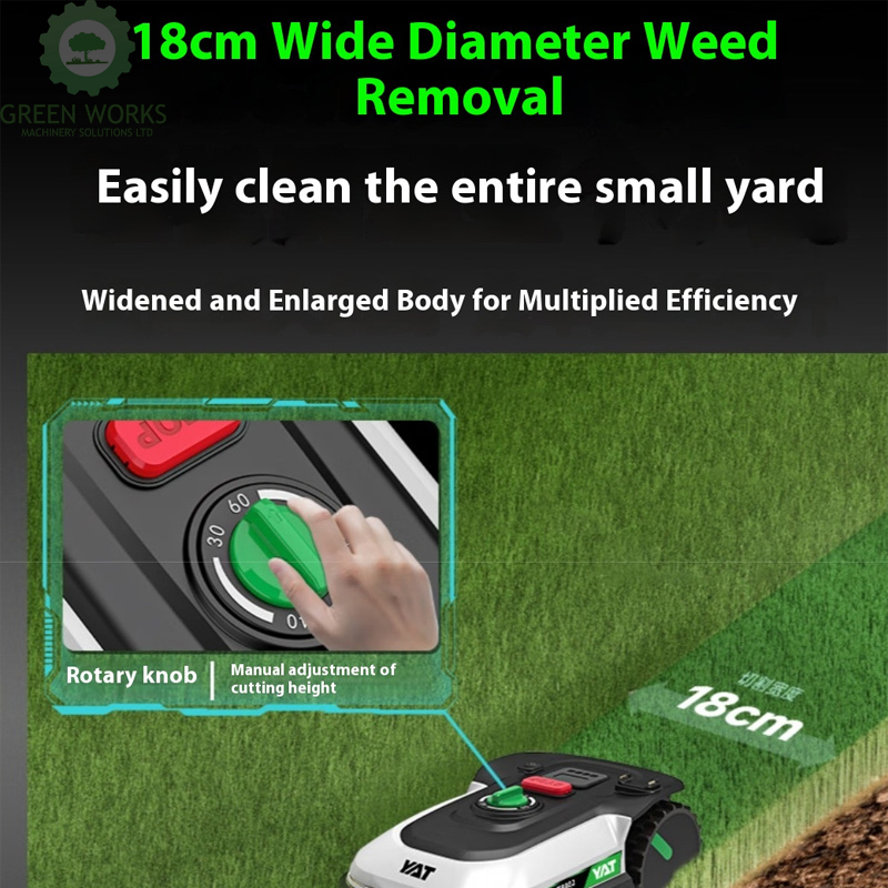 18cm Weed Remote Intelligent Control Robot Grass Cutter with 60W Electric Power Automatic Charging Robotic Lawn Mower China Supplier