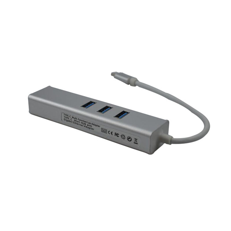 Адаптер Type-C на RJ45 с 3 USB для ноутбука