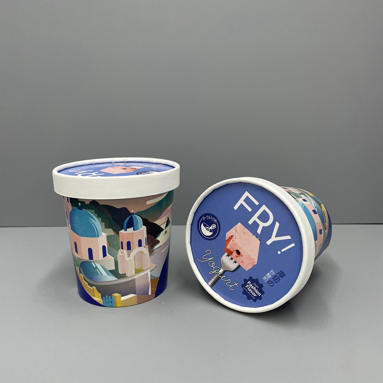 16oz 24oz Icecream Togo Cups with Lids and Customised Printing