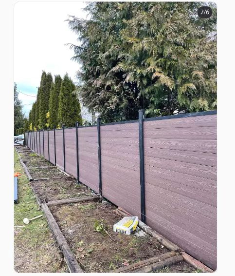 Easy to Install Privacy Aluminum Fence Horizontal House Garden Fencing Metal Slat WPC Panel Fence