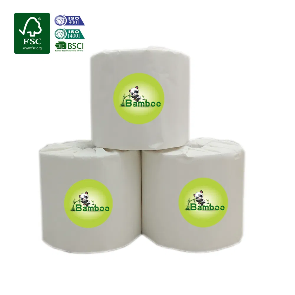 FSC BSCI Certified Custom Unbleaching Soft Virgin Bamboo Pulp Toilet Printed Tissue Paper