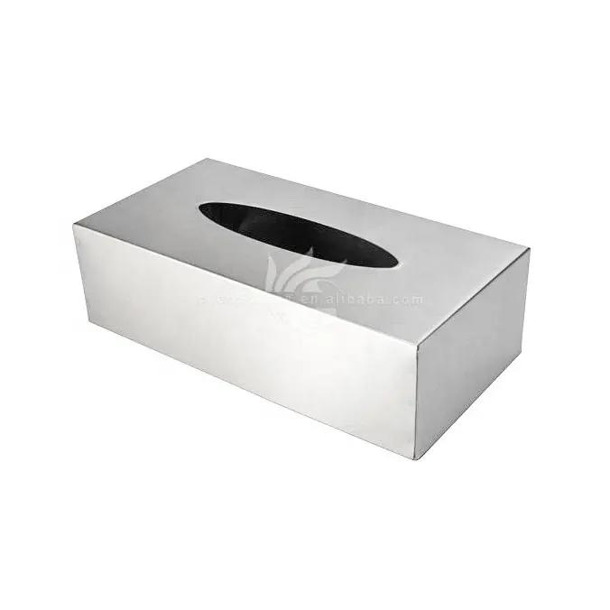 Rectangular Stainless Steel Paper Facial Cover Modern Metal Tissue Box Holder