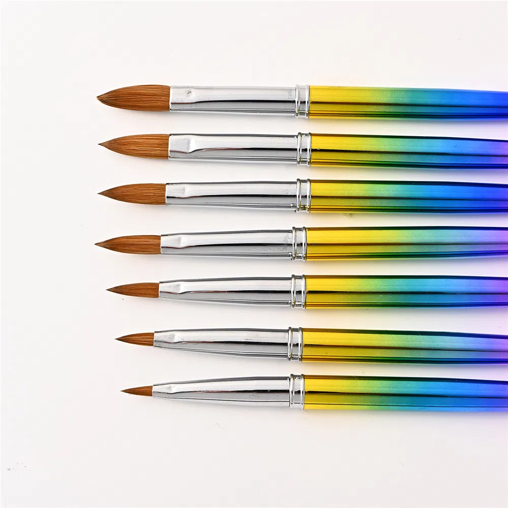 Handle Acrylic Nail Brush Set Wholesale 100% Pure Kolinsky Sable Nail Art Pens Nail Art Tools