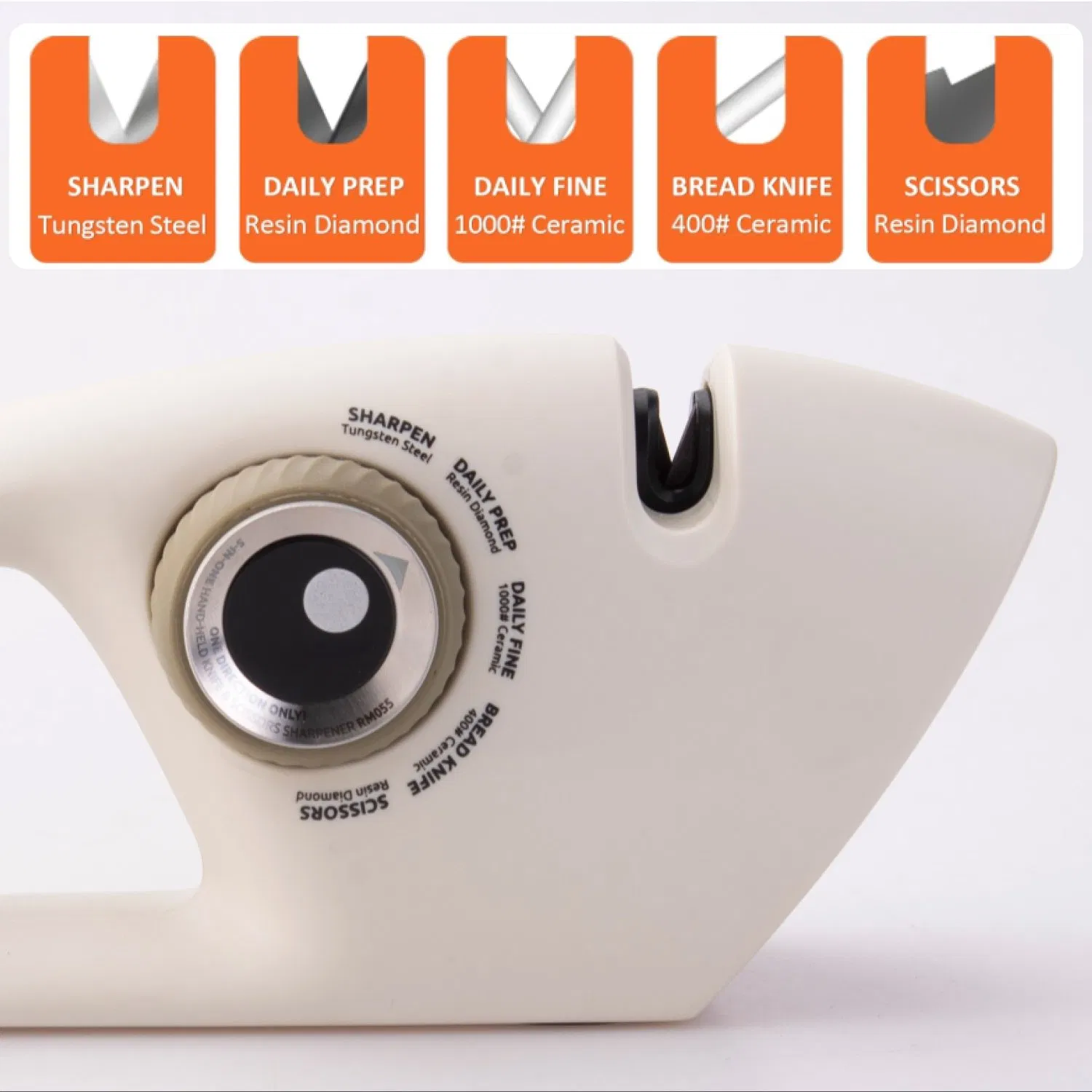 5-in-1 Adjustable Knife Sharpener Tungstensteel Ceramic Diamond Rods Non-Slip Ergonomic Kitchen Tool