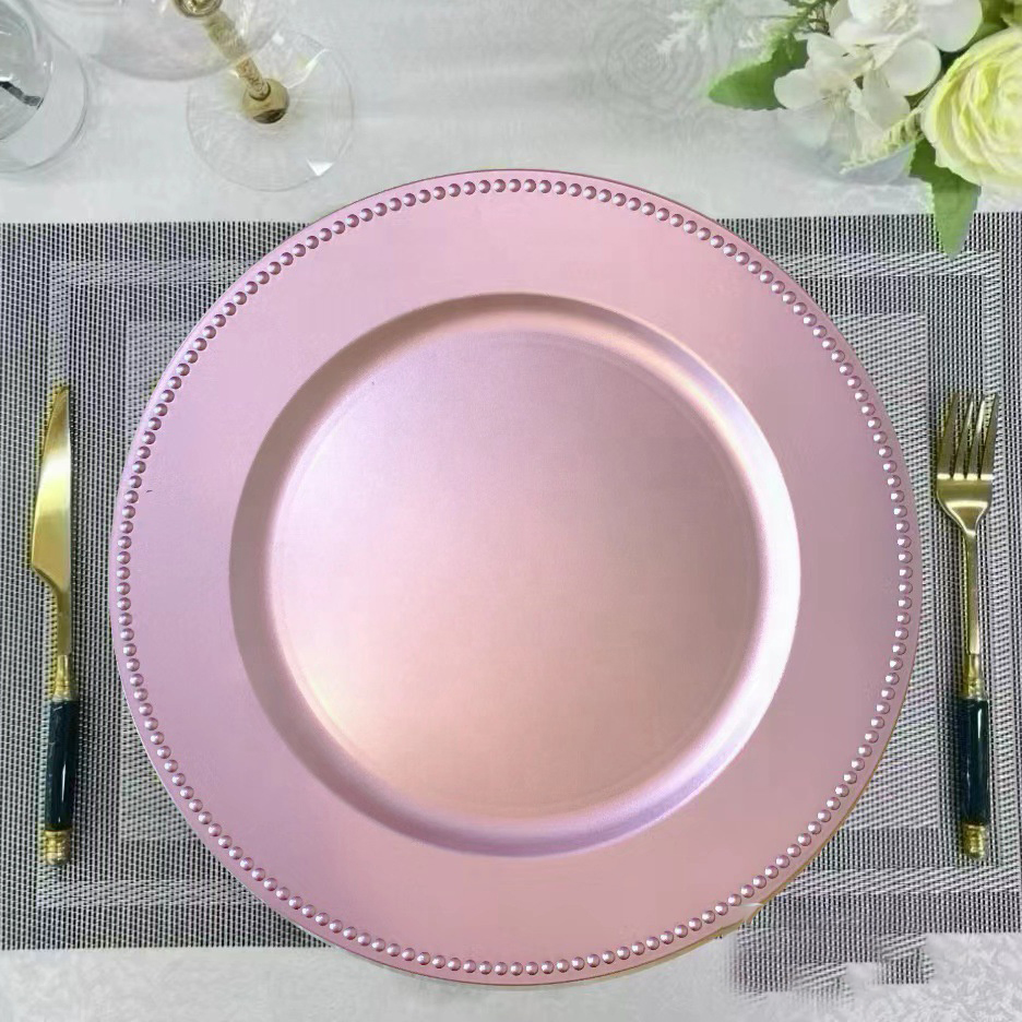 Hot Sale Green Charger Plates Dining for Wedding Party Modern Dinner Plates Pink Dinner Plate Decals