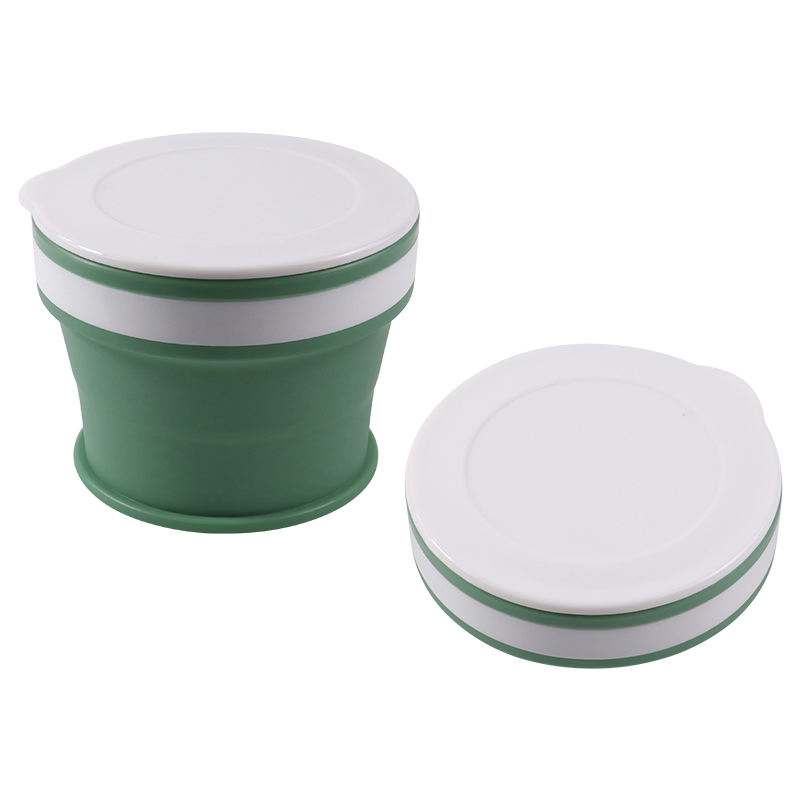 Portable 170ml Pocket Size Retractable Eco-Friendly Custom Logo Printed Foldable Silicone Travel Coffee Drinking Water Milk Cup with Lid
